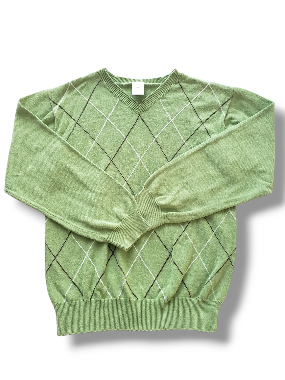 Gymboree Vintage Boys 7-8 Argyle Sweater Green